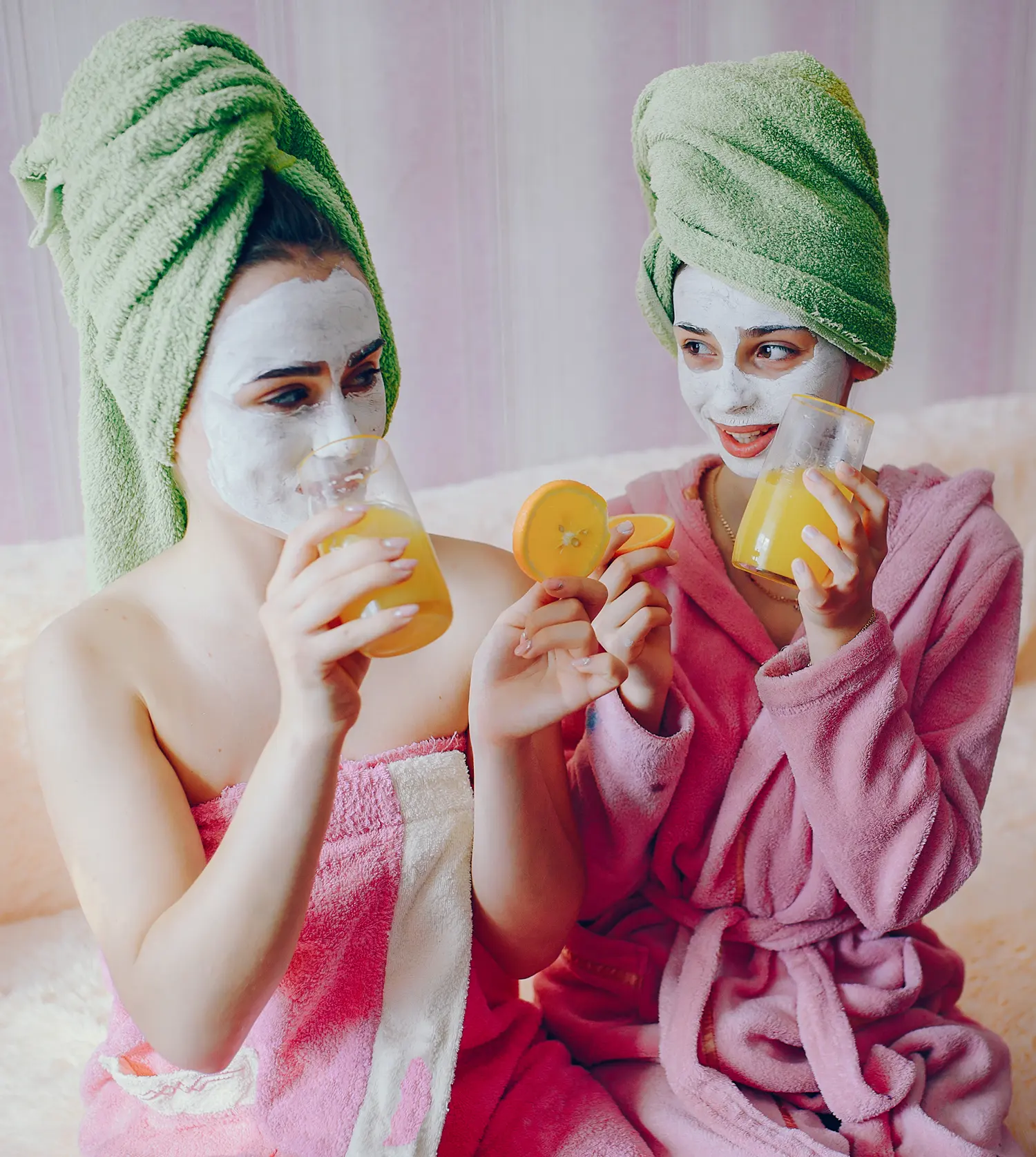 Two teenage girls enjoying a spa day together at Pause Spa